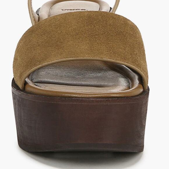 Vince Phillipa Platform Sandal in Olive Wood Size 9 - Picture 3 of 15